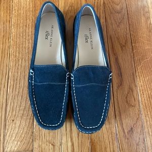 Anne Klein iflex Navy Blue Suede Loafers NWOB